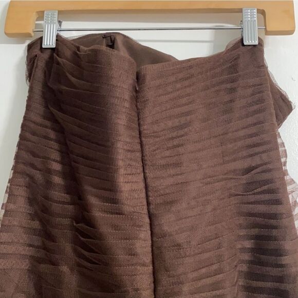 Alfred Angelo Chocolate Brown Strapless Tulle Formal Dress Size 10 - Picture 9 of 15